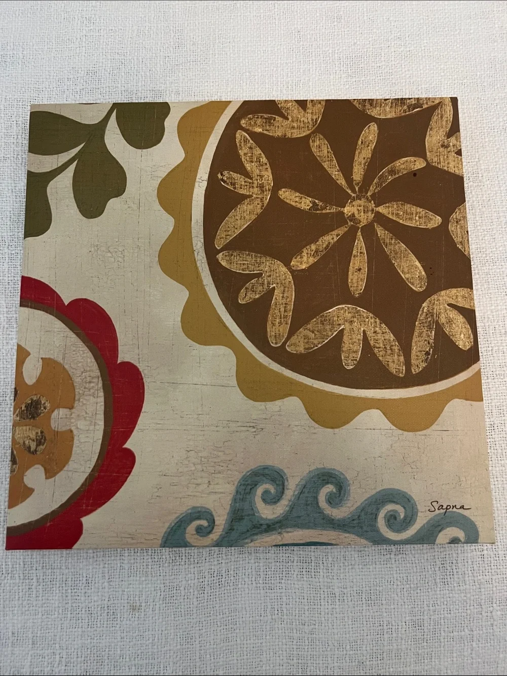 Sapna Target Set of 2 Canvas Floral Medallion Wall Art 12x12x1 Prints NWOT